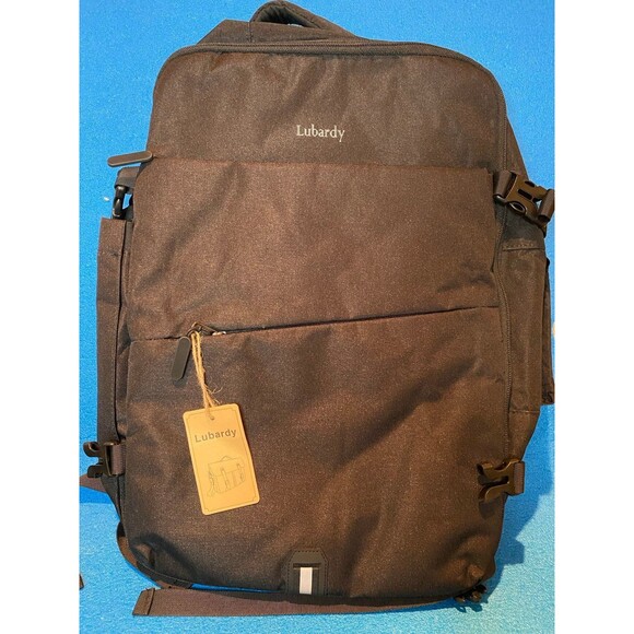 NWT Lubardy TSA-approved unisex black backpack water resistant ergonomic design - Picture 3 of 5